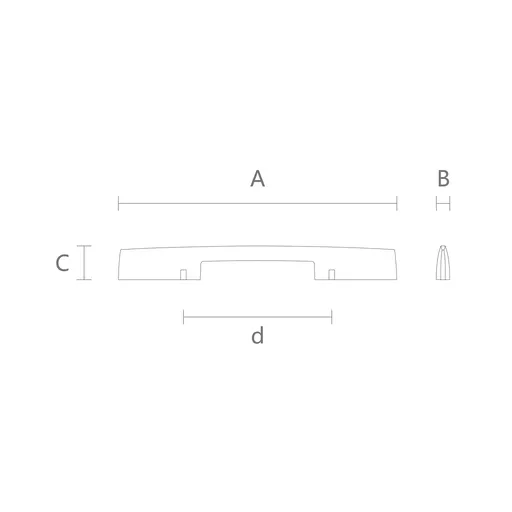 Thin rectangular wood furniture handles from solid oak - 1